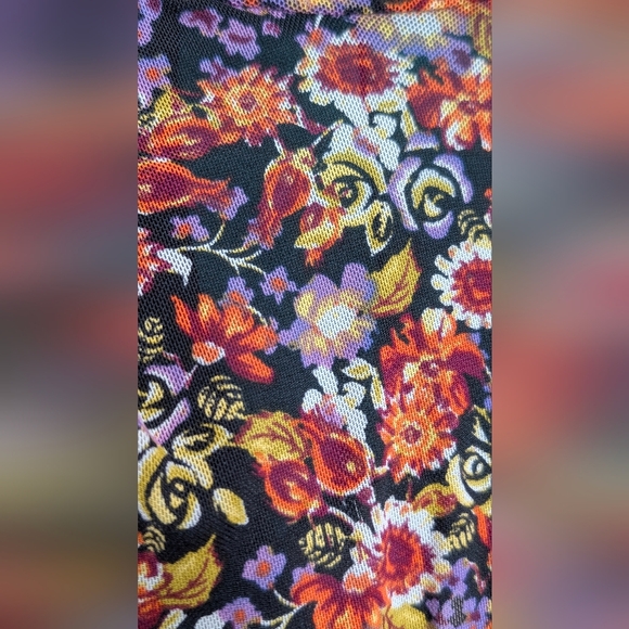 NWT Free People All Dolled Up Black Combo Floral Mesh Long Sleeve Crop Top - Picture 15 of 16